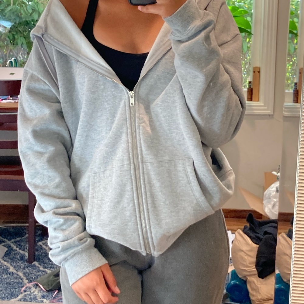 Grey zip up